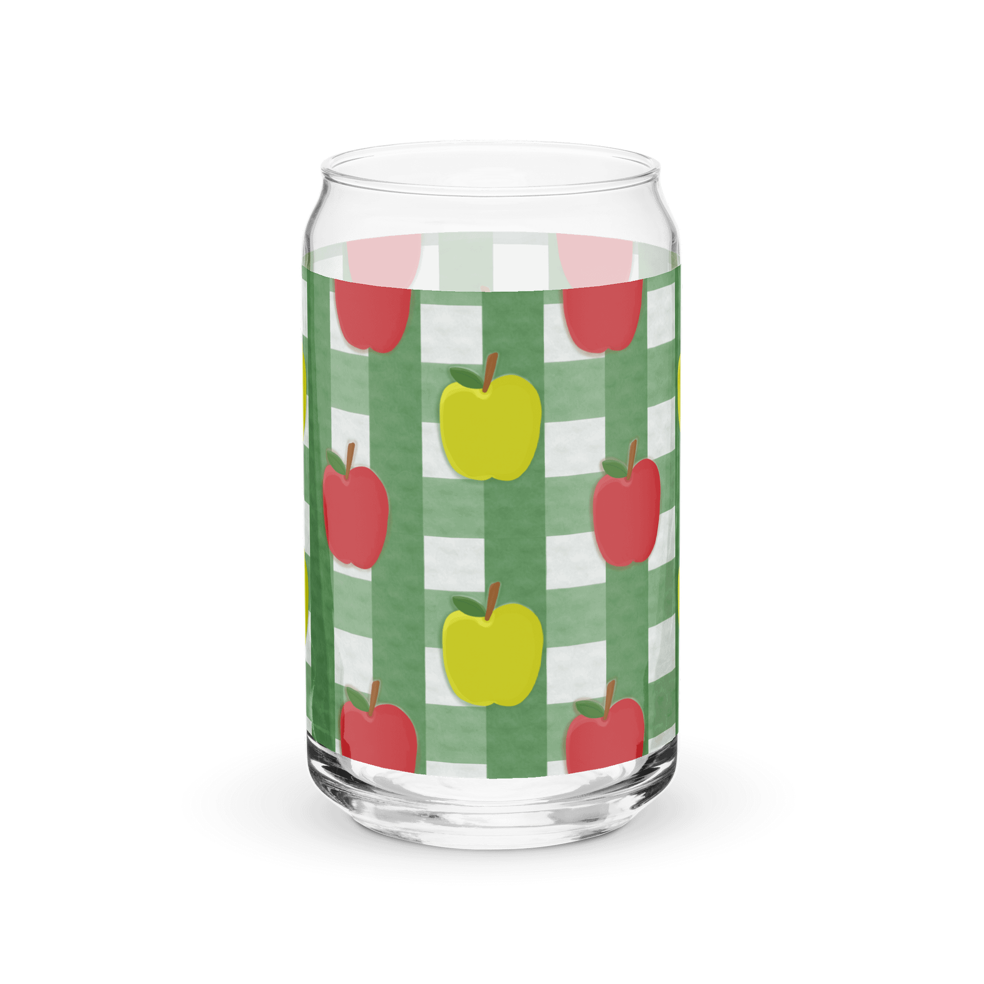 Apple Gingham- Green Background Glass Tumbler product image (3)