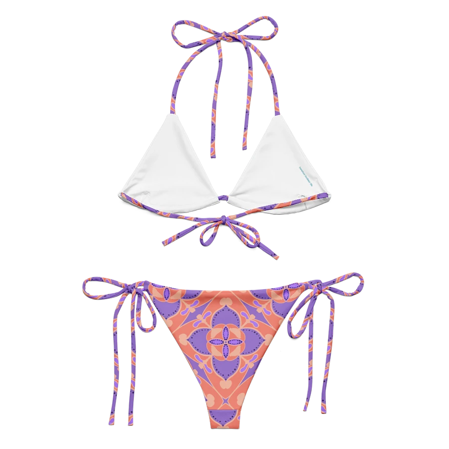 Pastel Orange and Mauve Pattern String Bikini product image (5)