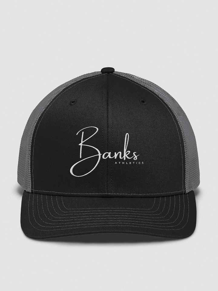 White Embroidery Banks Trucker product image (4)