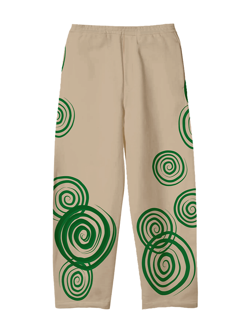 Swirl Print Beige Pants