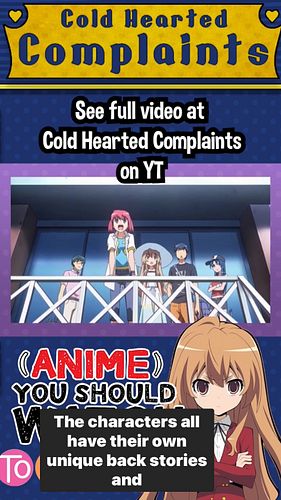 Why Toradora is different than other romantic animes 

#anime #animeaesthetic #animeedits #animememes #animerecommendation #a...