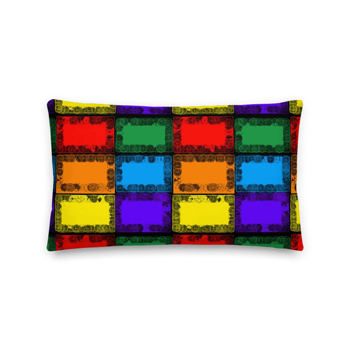 Premium Cushion with Bright Rainbow Color Rectangles product image (5)