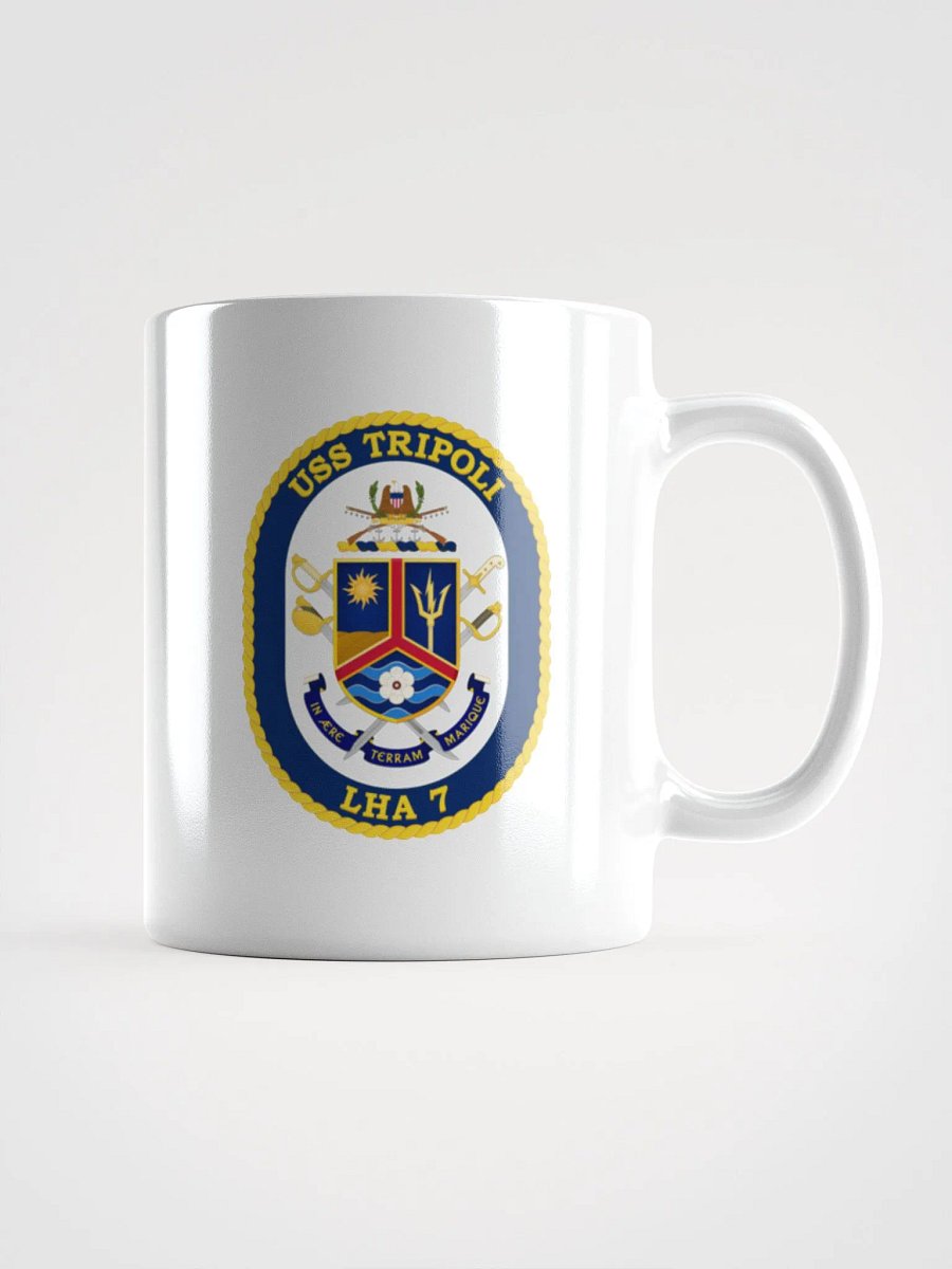 USS Tripoli LHA 7 White Coffee Cup product image (1)
