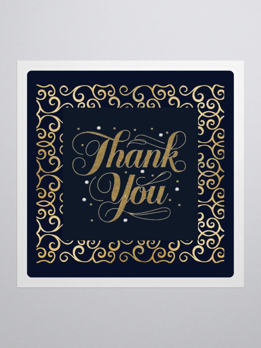 Black & gold elegant square sticker product image (1)