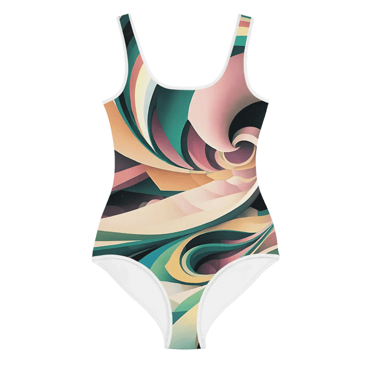 Abstract Lithographic Pattern Design Youth One Piece Swimsuit - V6 product image (1)