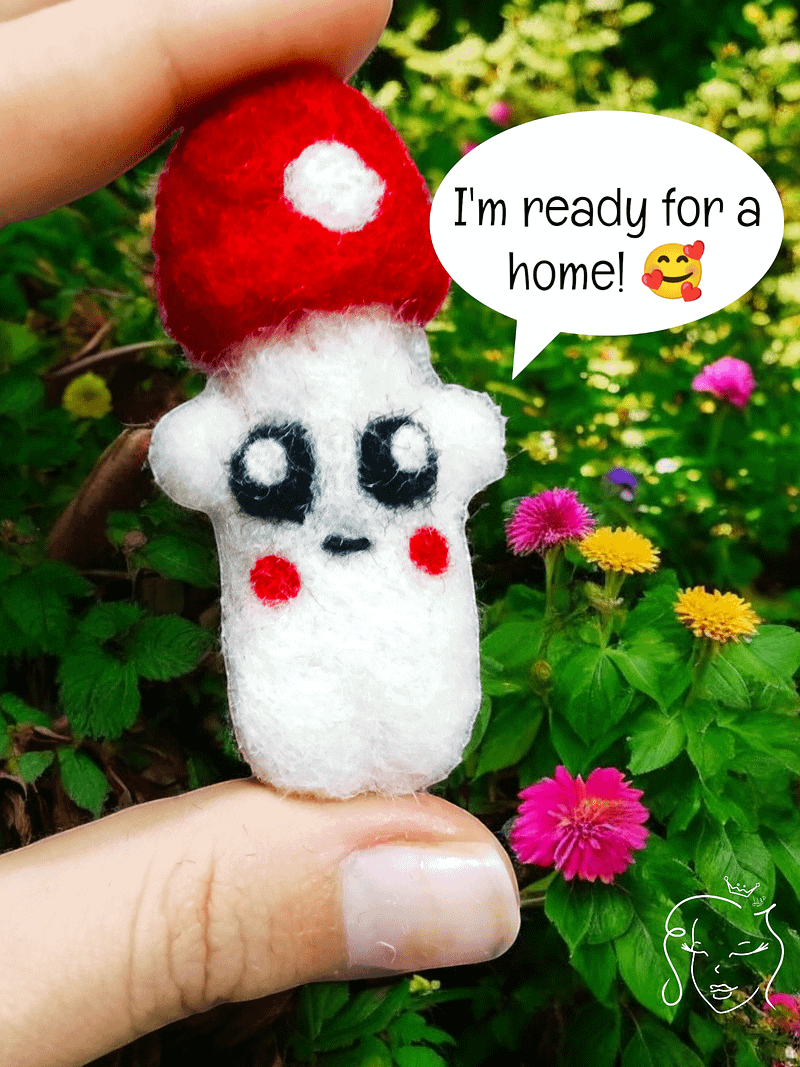 Felted Mushroom Pocket Pal