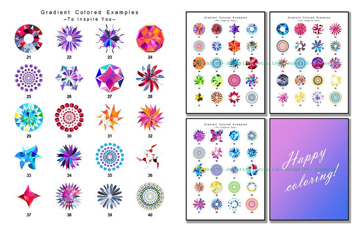 100 Geometric Mandala Coloring Pages | PDF | Digital File | Series GM2025 Vol. 9 product image (2)