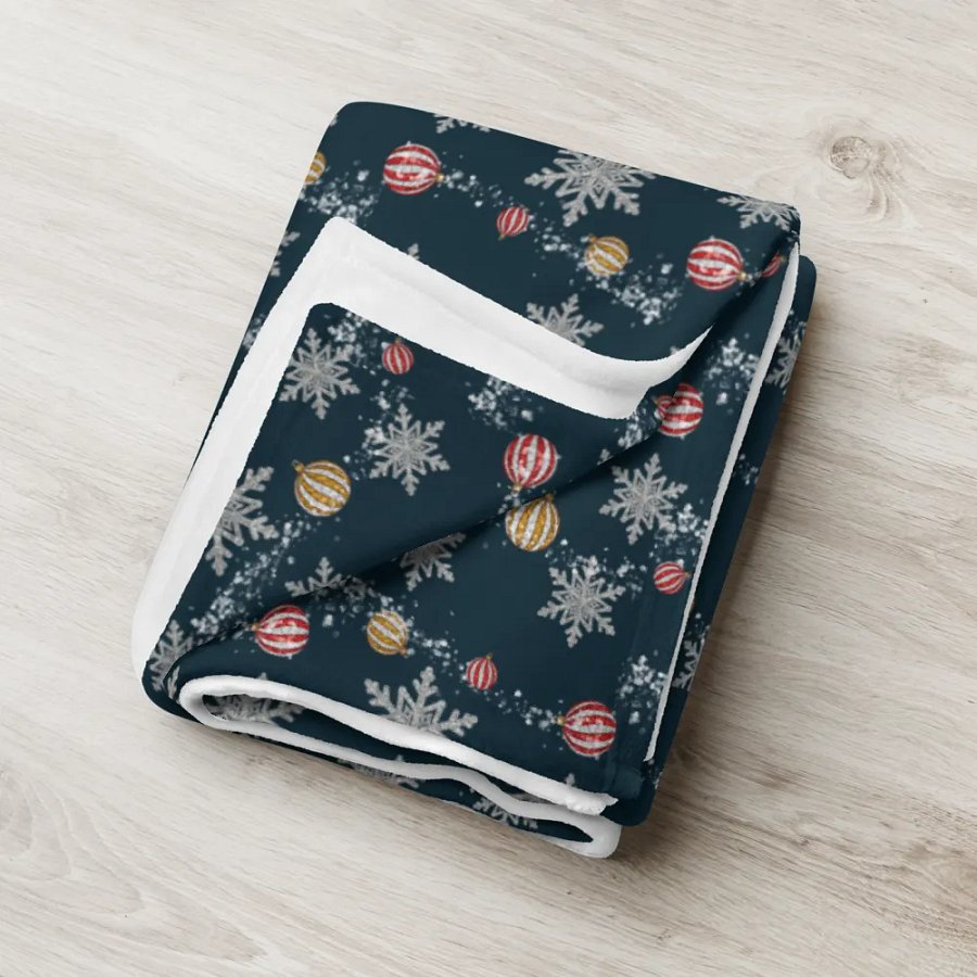 Navy Winter Confetti Blanket product image (6)