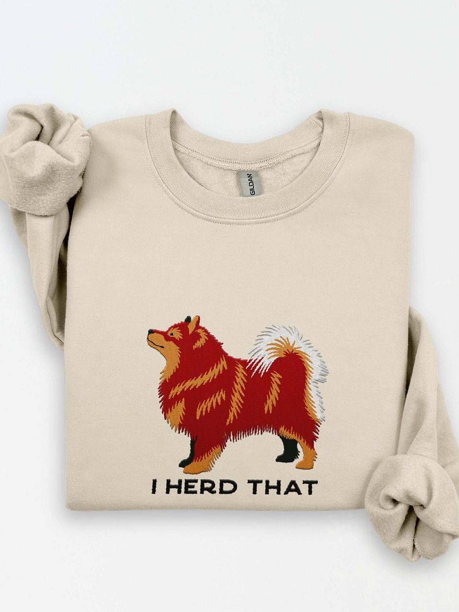 I Herd That Sweatshirt (Embroidered) of a Finnish Lapphund(Red) product image (1)