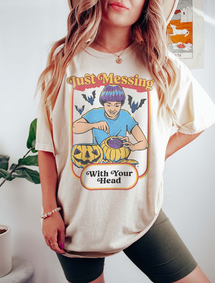 Just Messing with Your Head T-Shirt | Funny Retro-Style Fall and Halloween T-Shirt product image (6)