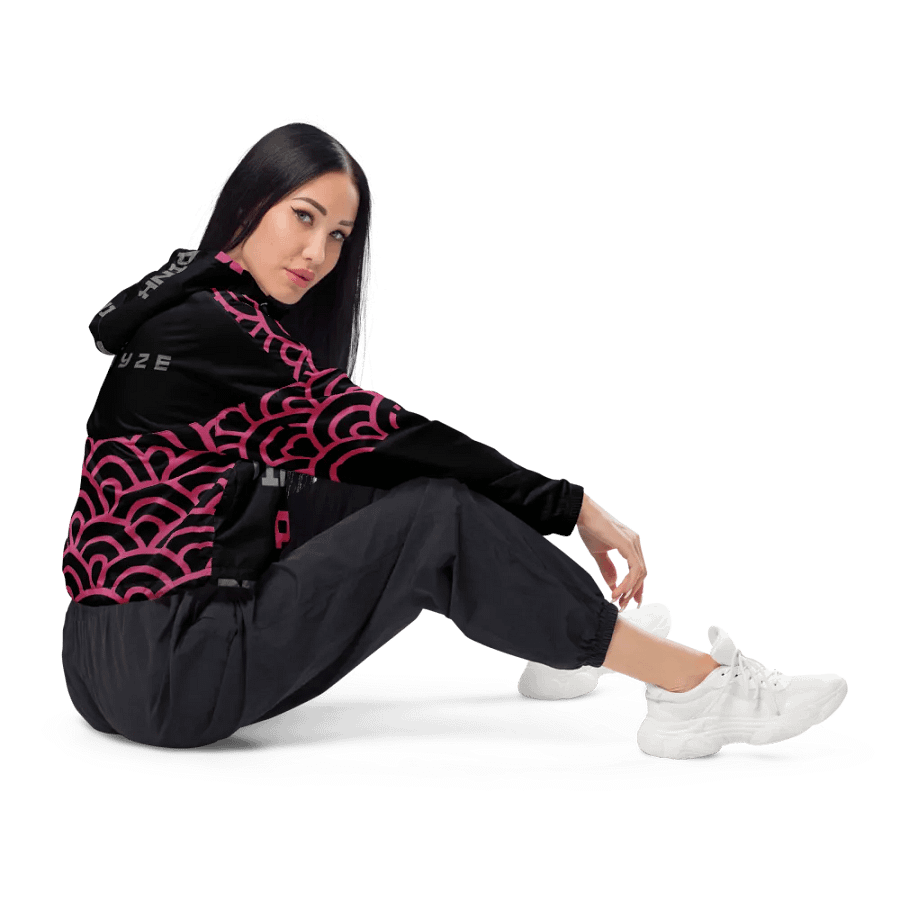 Black Pink Fancy Women's Cropped Windbreaker product image (5)
