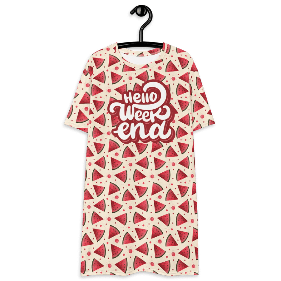 Hello Weekend Watermelon All Over Print T-shirt Dress product image (12)