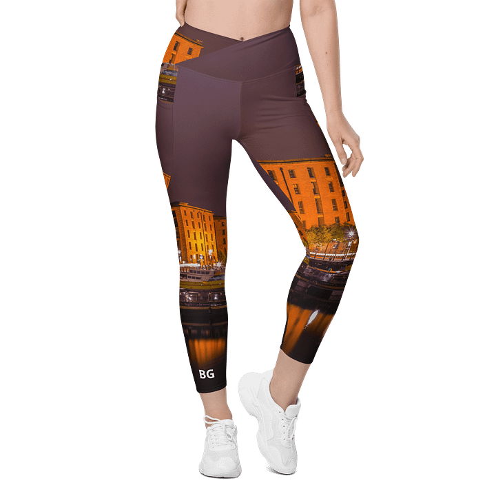 'Somewhere in the City' Crossover Leggings with Pockets product image (1)