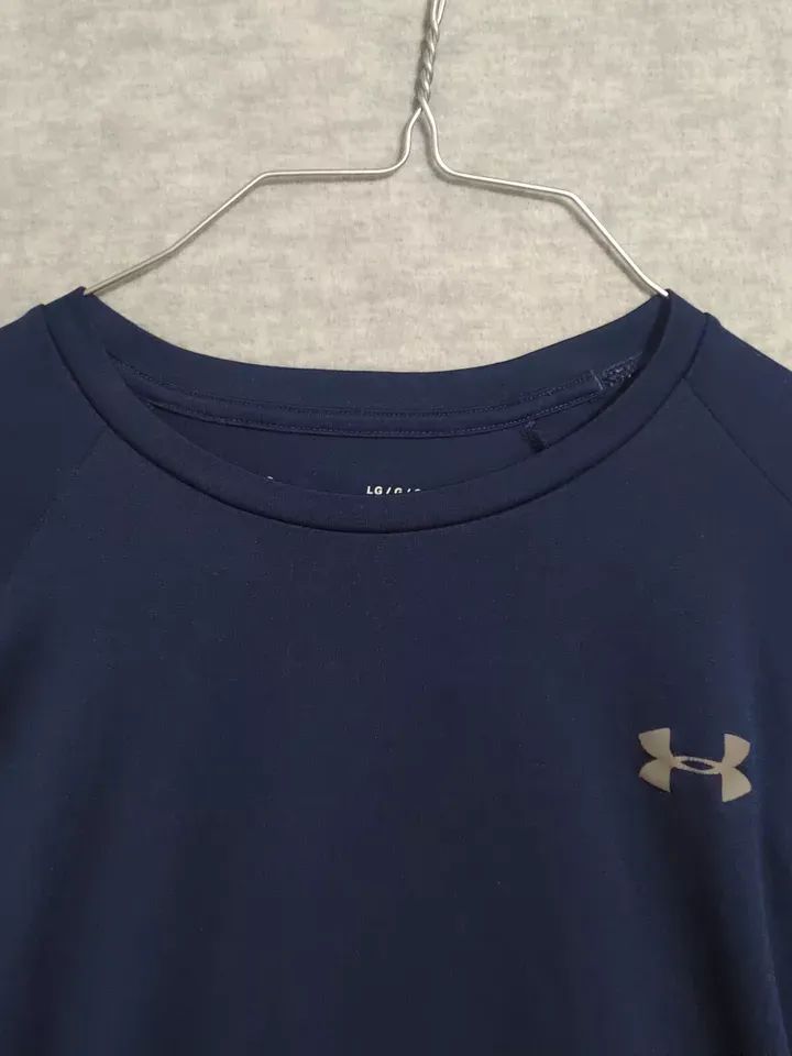 Under Armour Men Activewear Top Large Navy Logo Short Sleeve Crew Neck Tech Tee product image (2)
