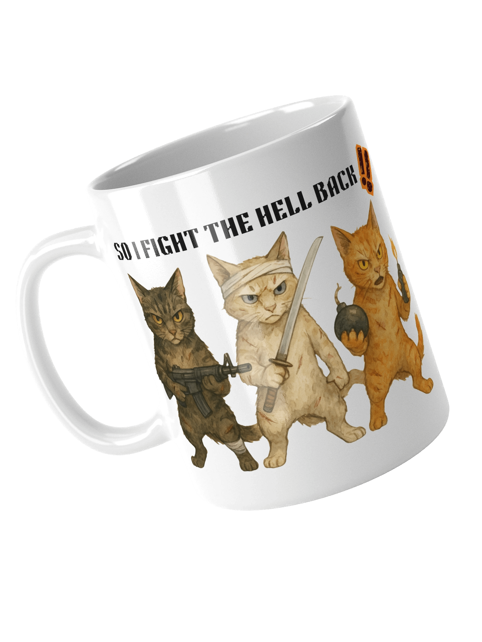 Life Hit Me Hard – Fight Back Cat Mug product image (5)