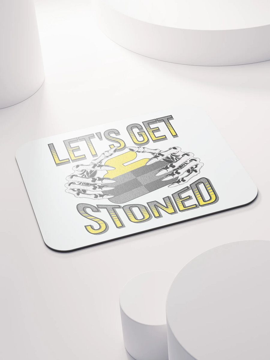 Lets Get Stoned Curling Skeletal Stoner Mouse Pad product image (4)