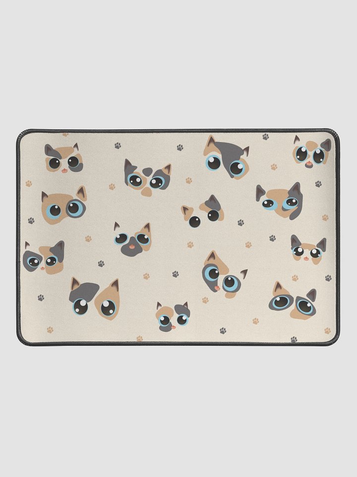 Cute Calico Cat Faces (Blue Eyes) Desk Mat 12" x 18" product image (1)