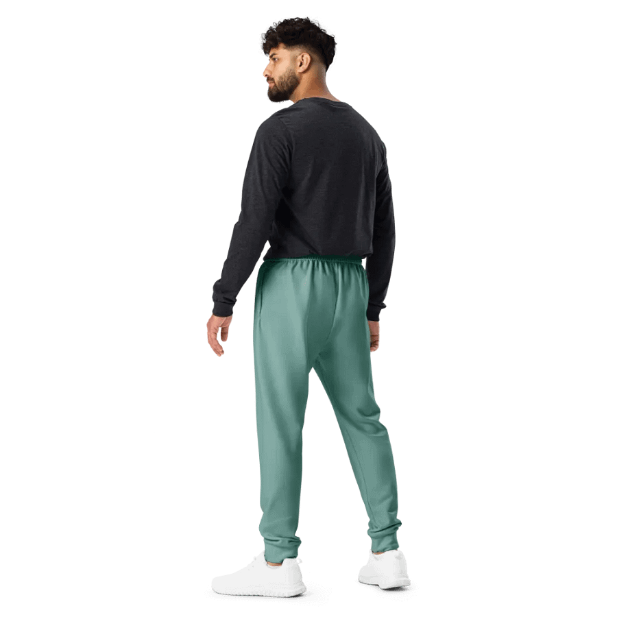 Plain Medium Teal Green Soft Summer Recycled Polyester Premium Men's Joggers by Treasure Pie product image (10)