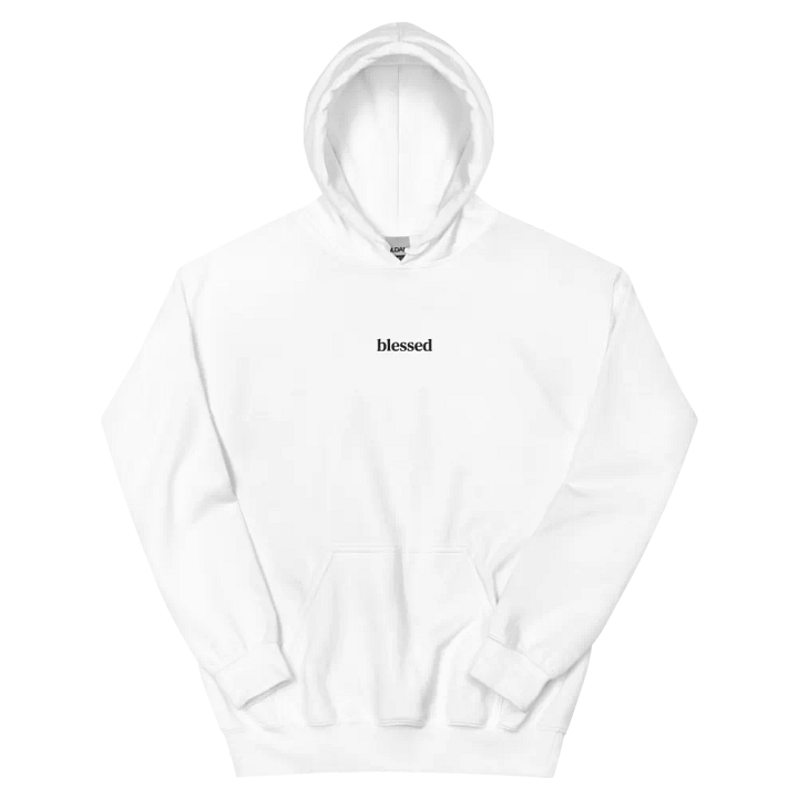 Minimalistic Unisex Blessed Embroided Hoodie (Black Embroided) product image (194)