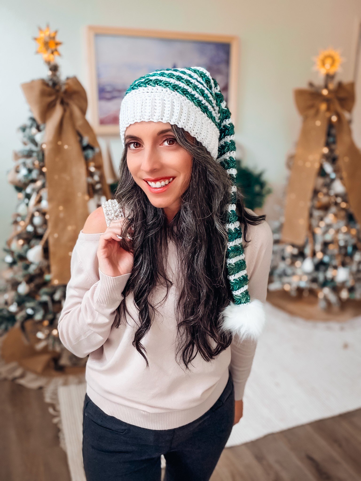 Wheat Stitch™ Crochet Santa & Elf Stocking Hat product image (9)