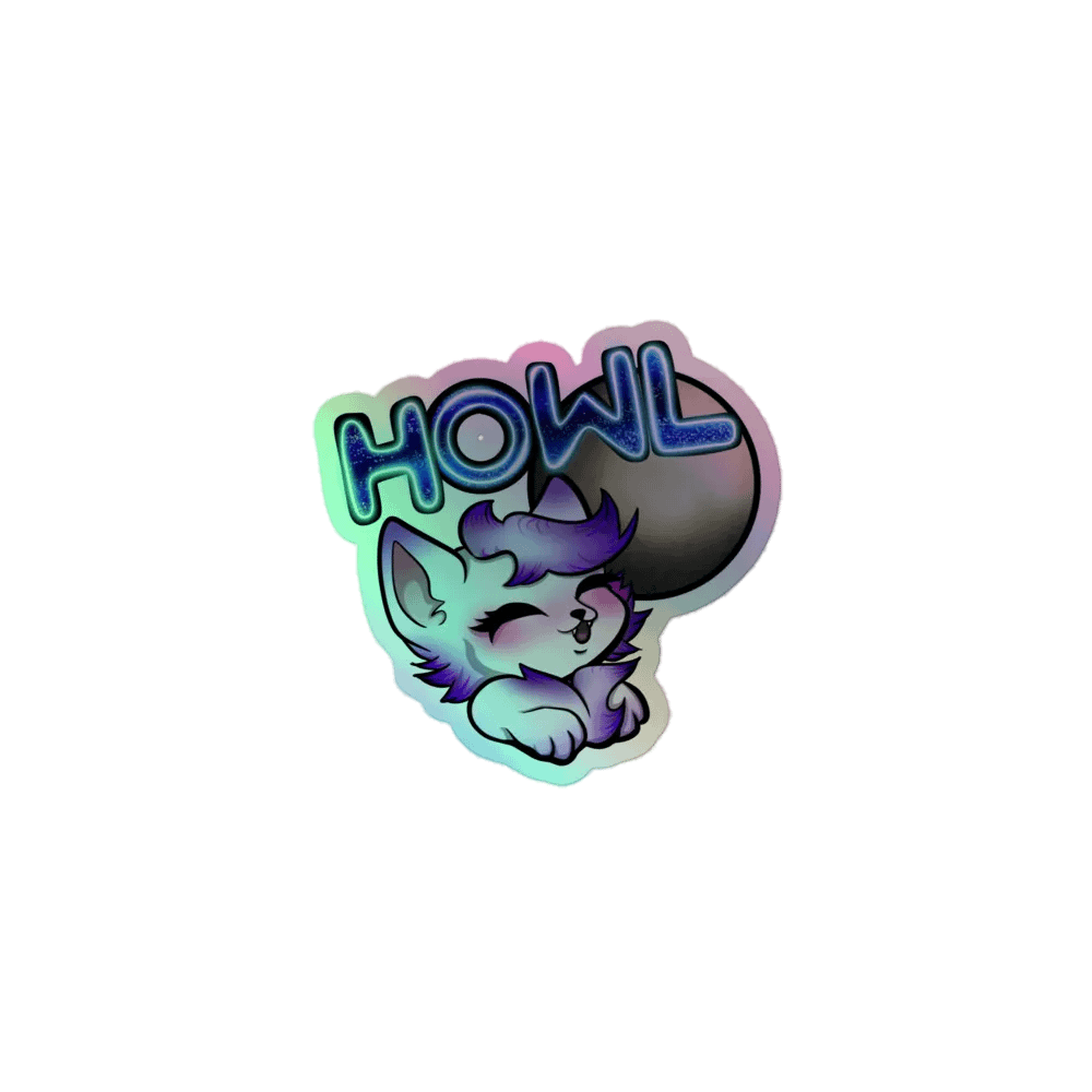 Howling Wolf Holographic Sticker product image (1)