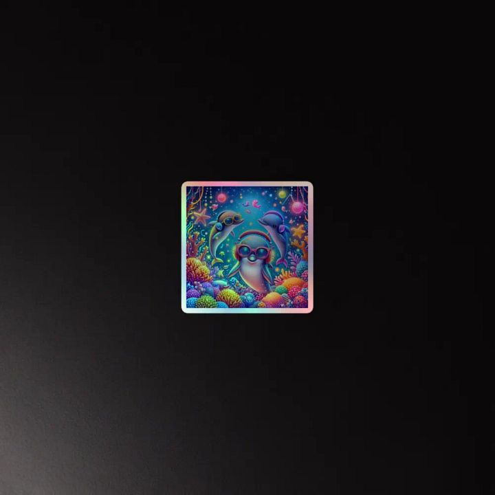 Neon Oceanic Disco Dolphins Sticker Sheet product image (2)