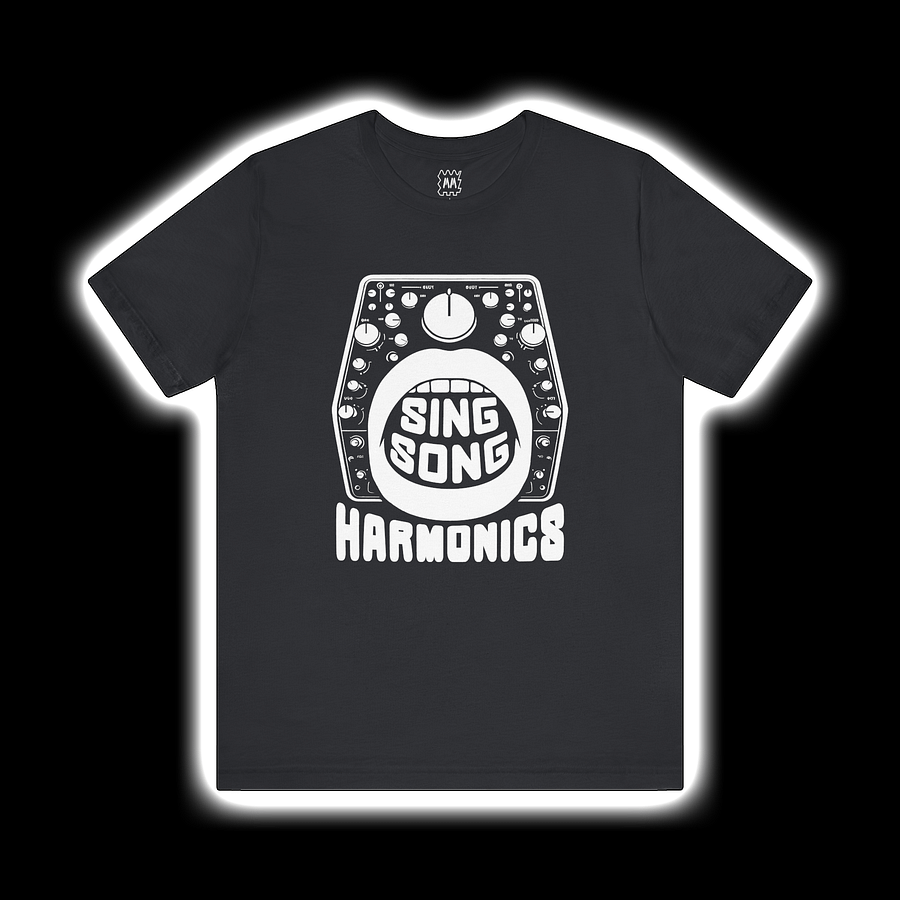 Sing Song Harmonics/Filter Mouth - Synthesizer/Sound Designer T-Shirt (WHITE PRINT) product image (1)