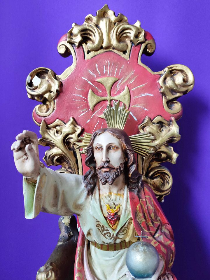 Sagrado Coração de Jesus arte Deco, Estátua Jesus Cristo Sentado, presente família, estátua religiosa product image (2)