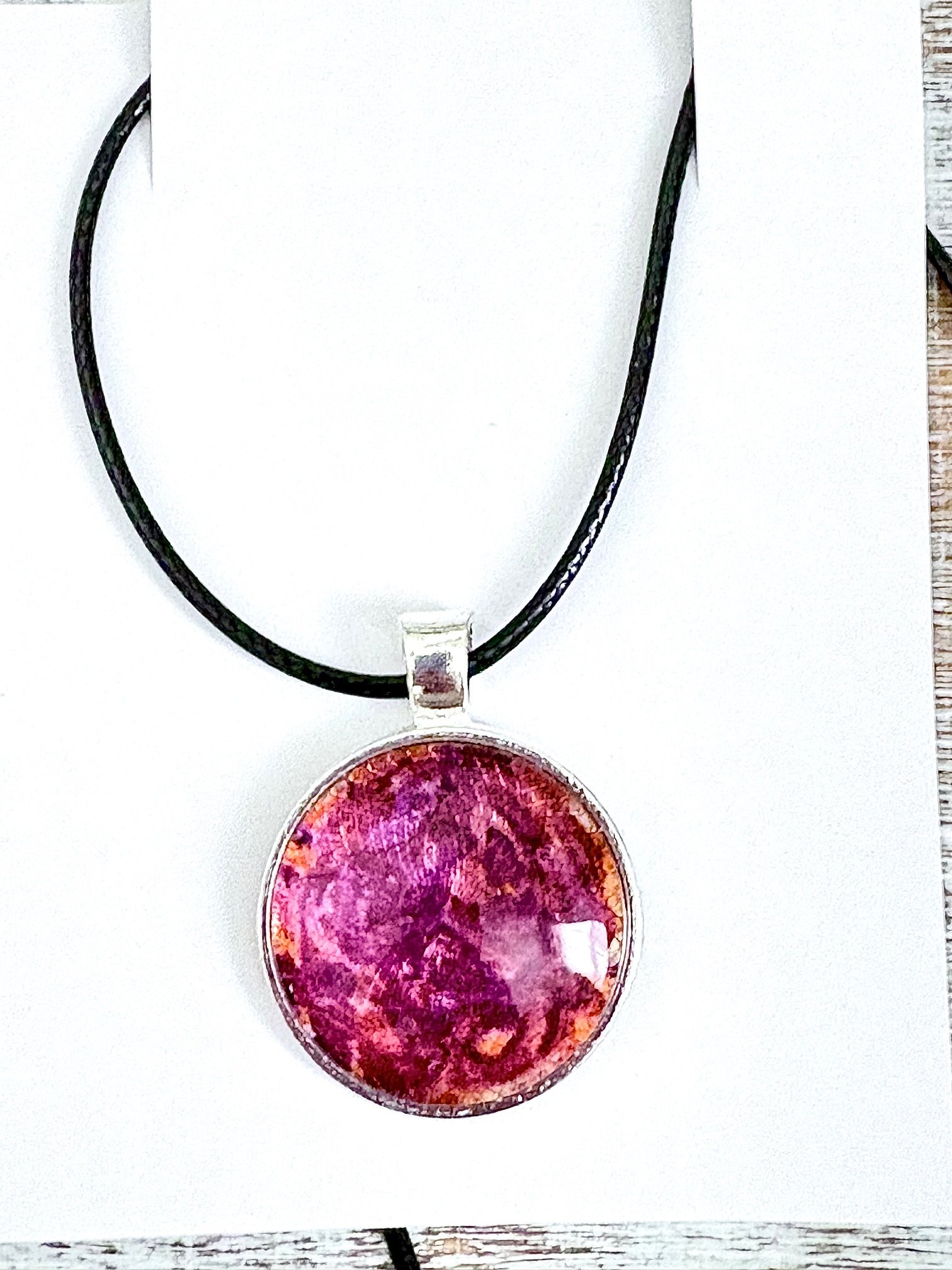 MFD-000181 | Handmade Cabochon Pendant Necklace | Rose Pink | by Monique Faella Designs™ product image (1)
