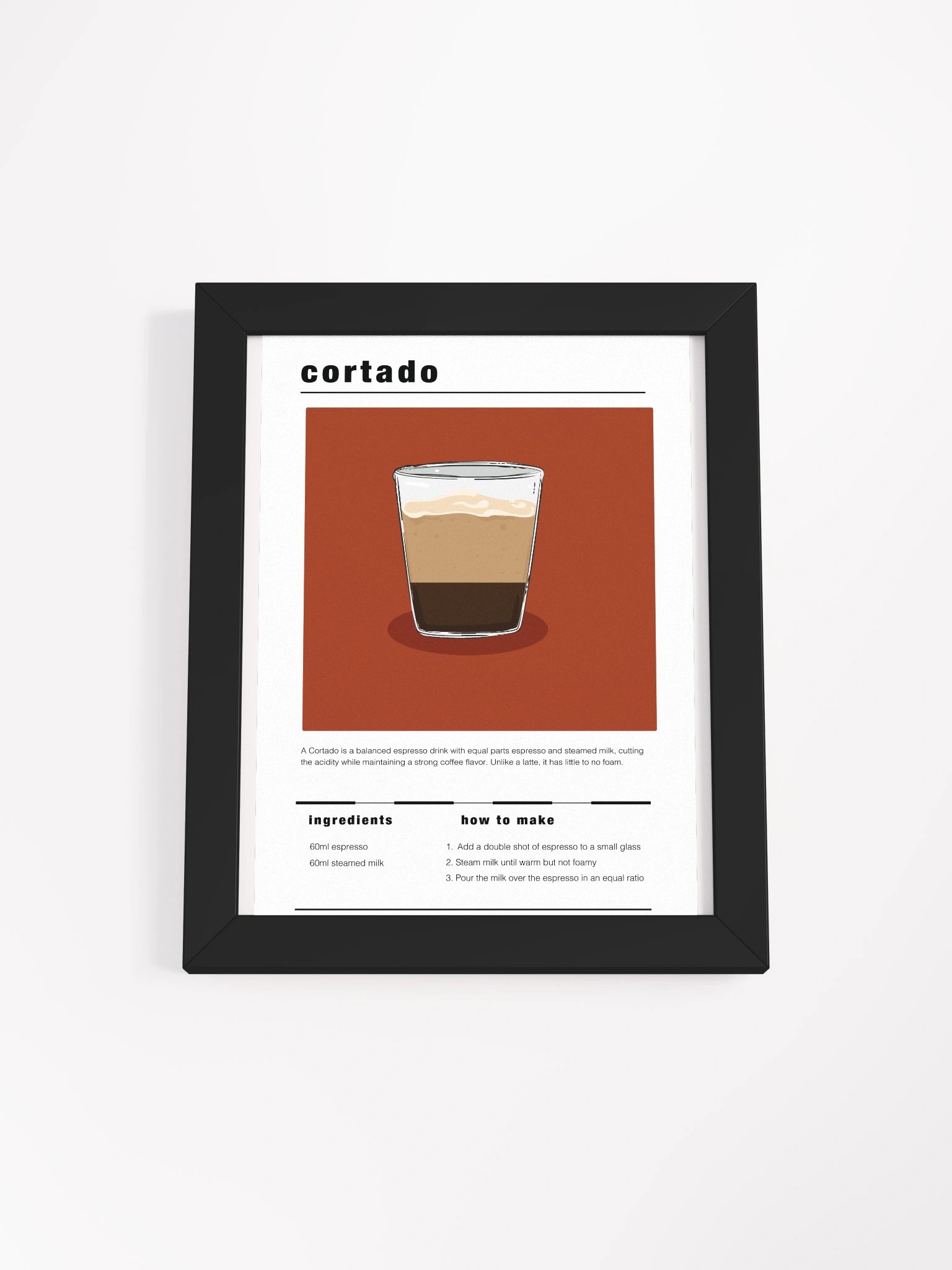 Framed Cortado Coffee Print product image (1)
