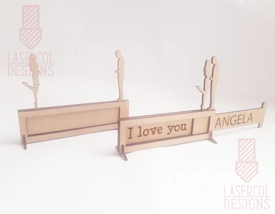 I love you sliding plaque - Laser Cut Files product image (2)