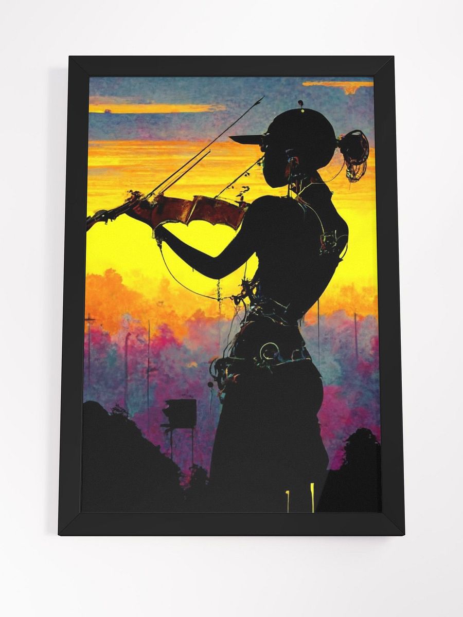 Serenading Sunset: Enchanting Poster of a Woman's Silhouette Playing the Violin product image (4)