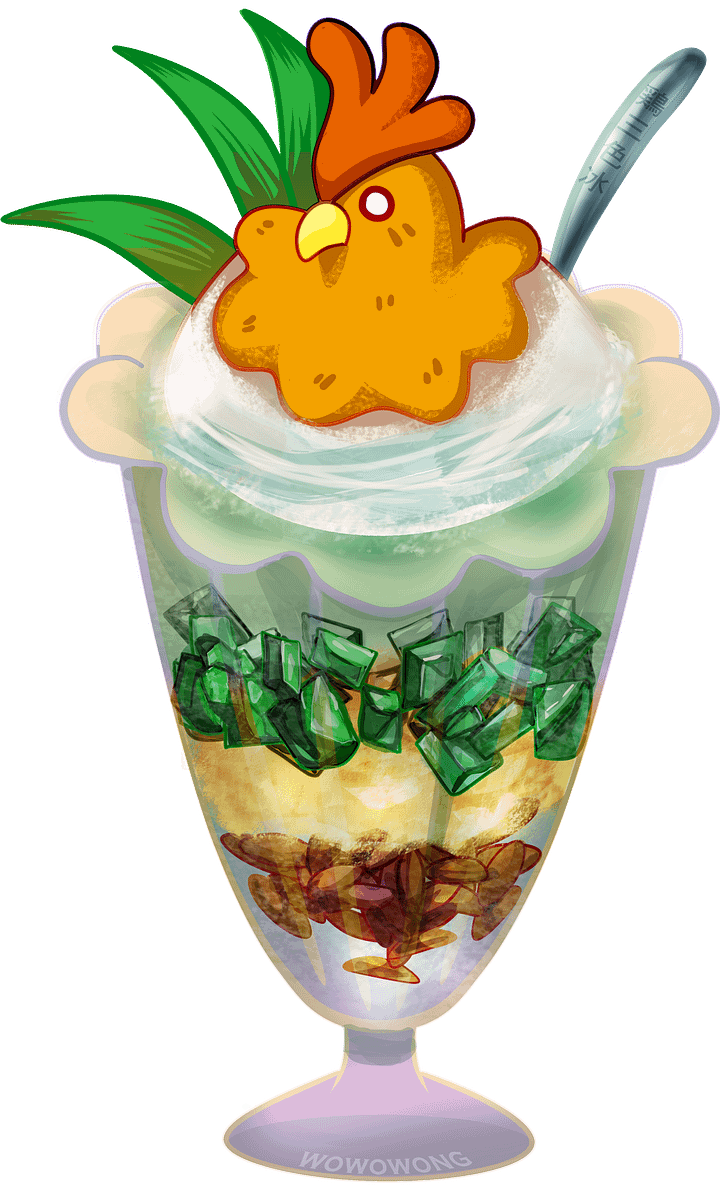 Zodiac Drinks - Three Color Rooster Dessert - Sticker product image (2)
