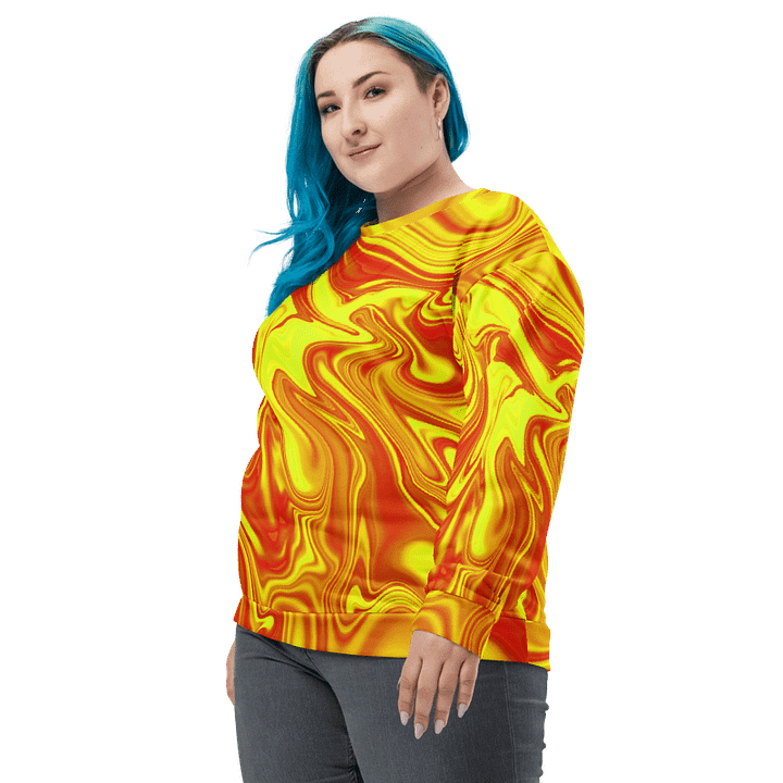 Sweatshirt - Yellow and Red Digital Fluid Art product image (2)