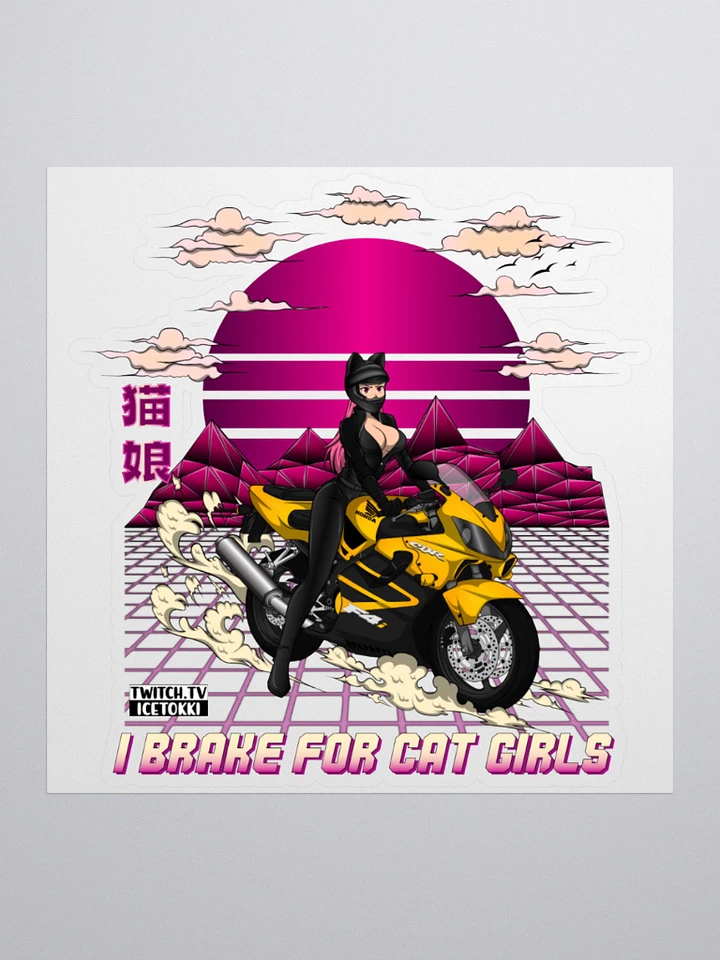 Biker Cat Girl Sticker product image (1)