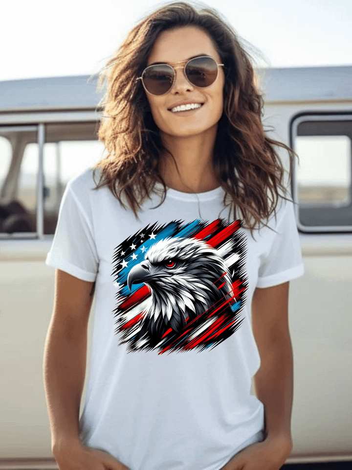 American Eagle 250 Years Independence Tee | USA Semiquincentennial 2026 | Patriotic Flag Brush Stroke | T-Shirt product image (33)