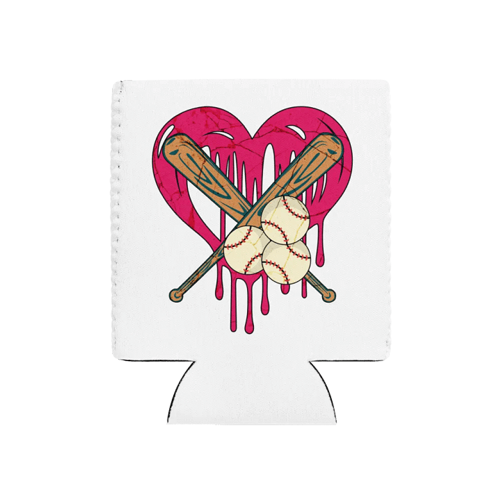 Heart Baseball Can Cooler product image (2)