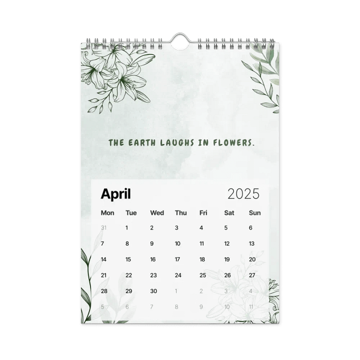 FLORAL INSPIRATIONAL QUOTES WALL CALENDAR 2025 product image (1)