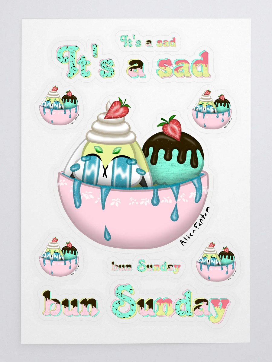 Sad Bun Sunday Sticker Sheet product image (3)