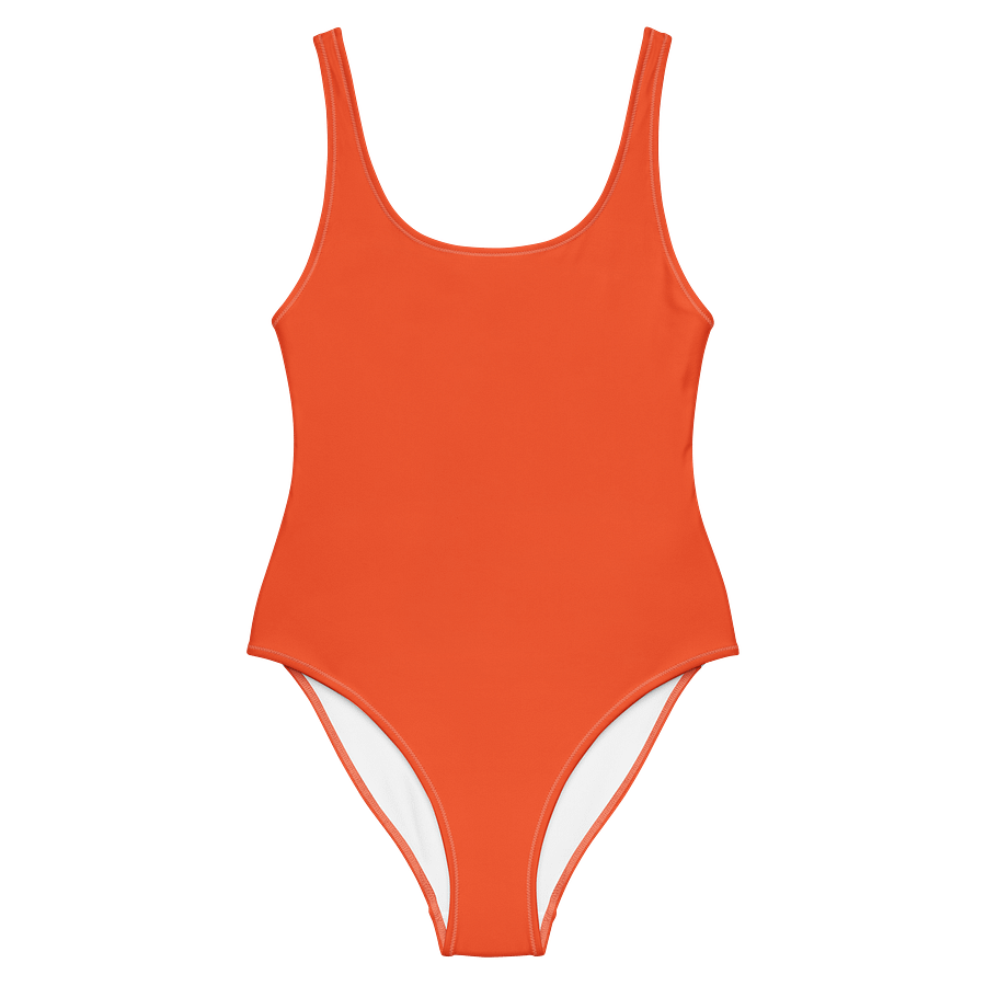 Hibiscus Orange Solid Color Retro Inspired Women's One Piece Swimsuit product image (1)