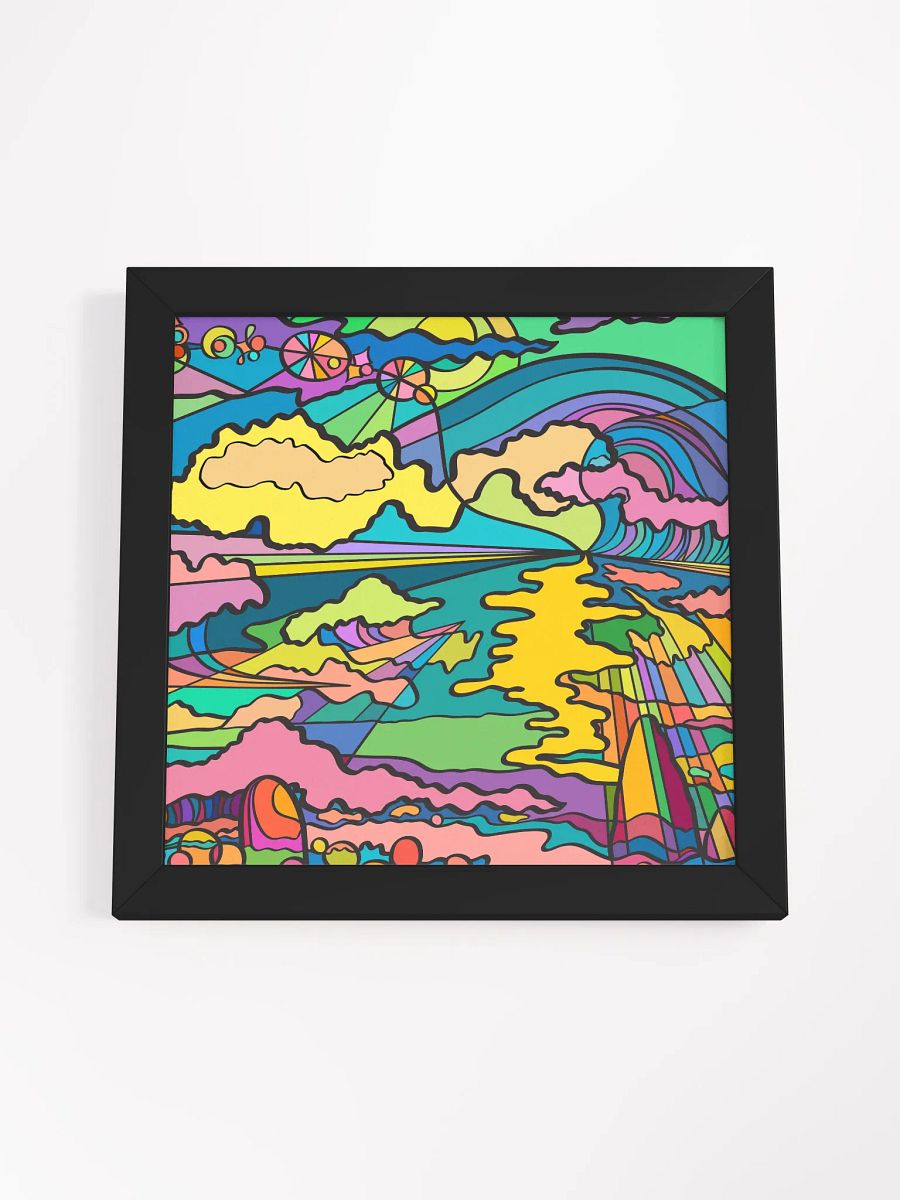 Vibrant Ayous Wood Framed Matte Poster - Night Ocean product image (47)