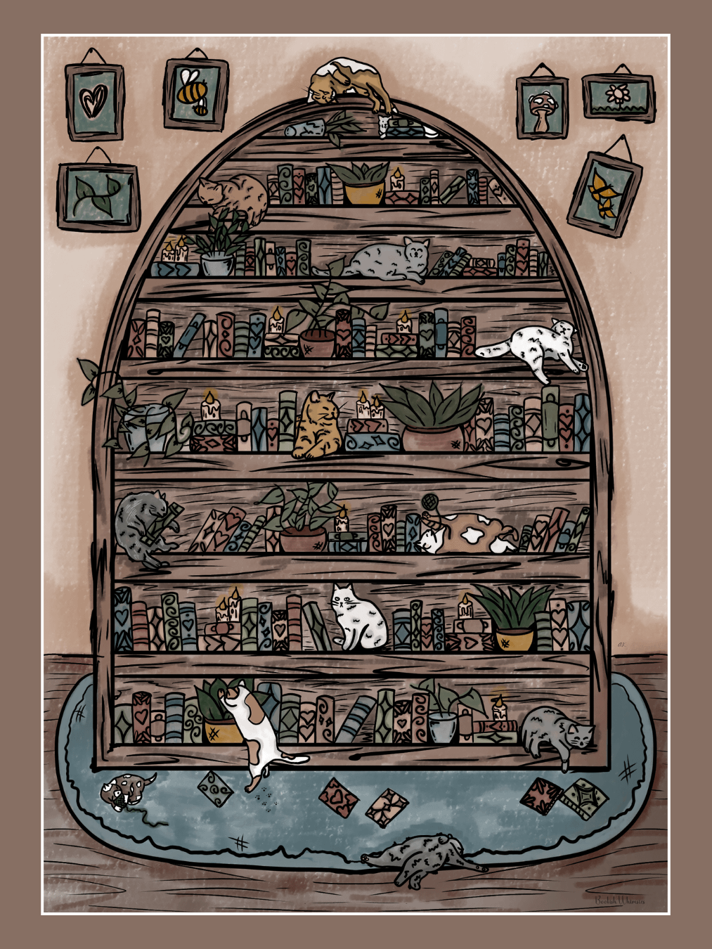 Cat Bookshelf - Art Print product image (4)