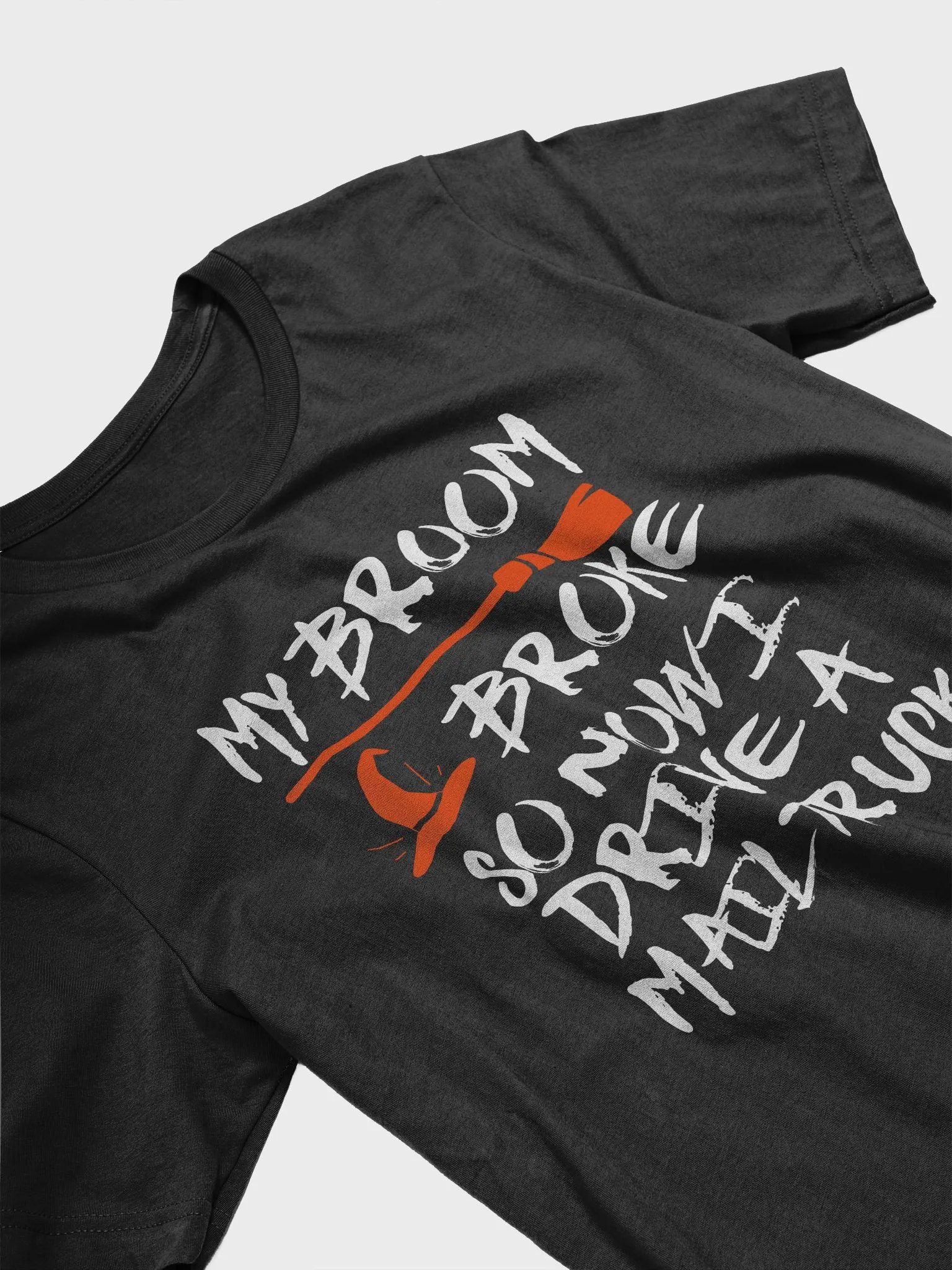 MY BROOM BROKE MAIL TRUCK TEE POSTAL WORKER HALLOWEEN product image (10)