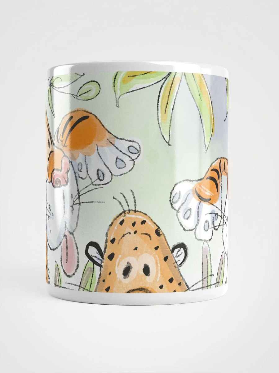 Hand Drawn Tiger Trio White Glossy Mug product image (15)