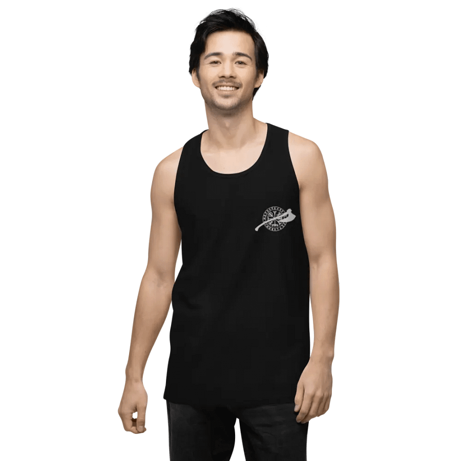 VEGVISIR & AXE - Tank Top Men White Embroidery product image (4)