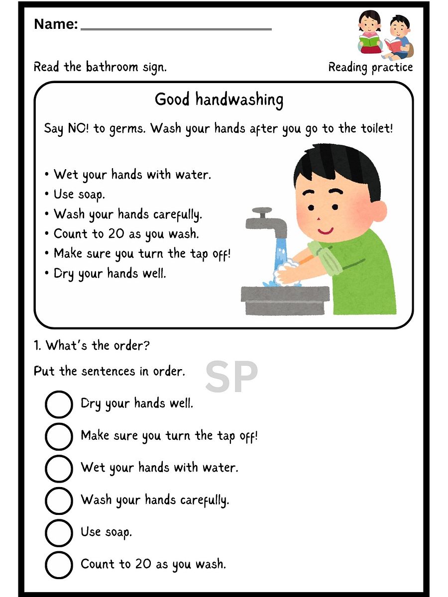 Bathroom Sign Reading Comprehension Practice Test product image (3)