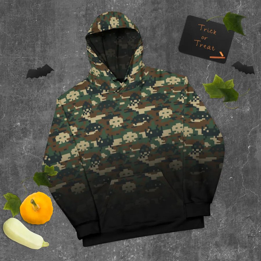 Space Invaders Camo Unisex Hoodie (Poison) product image (9)