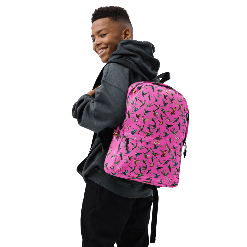 humming bird print backpack pink Backpack for young girls product image (7)