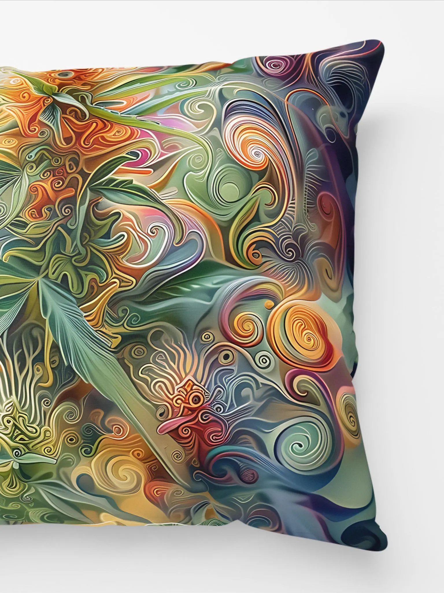 Psychedelic Bloom Cannabis Leaf Pillow – Abstract Trichome Art Vibe for Your Chill Zone product image (5)
