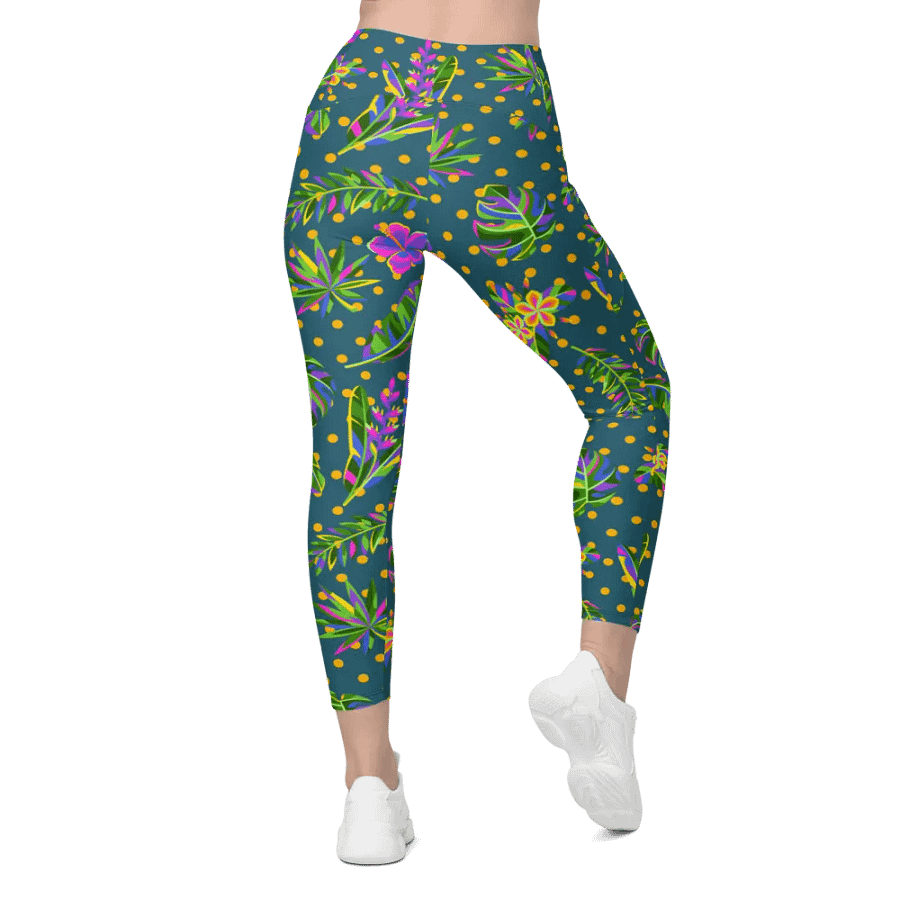 Green All-Over Print Leggings with Pockets product image (12)